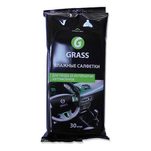 Салфетки влажные для ухода за интерьером автомобиля GRASS (30шт) в ЕКА