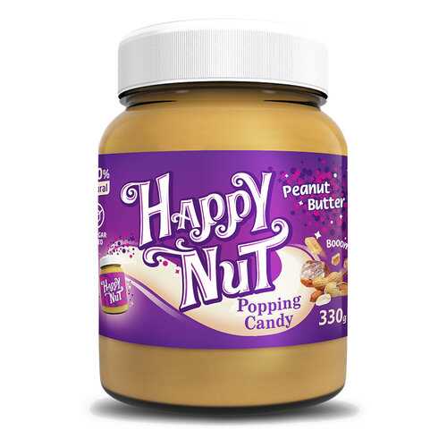 Арахисовая паста HAPPY NUT со взрывной карамелью 330 г в ЕКА