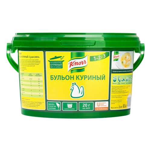 Бульон Knorr куриный сухая смесь 2 кг в ЕКА