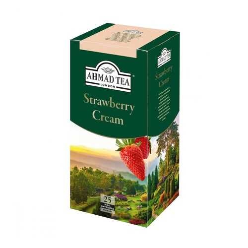 Чай Ahmad Strawberry Cream черный с клубникой 25 пакетиков в ЕКА