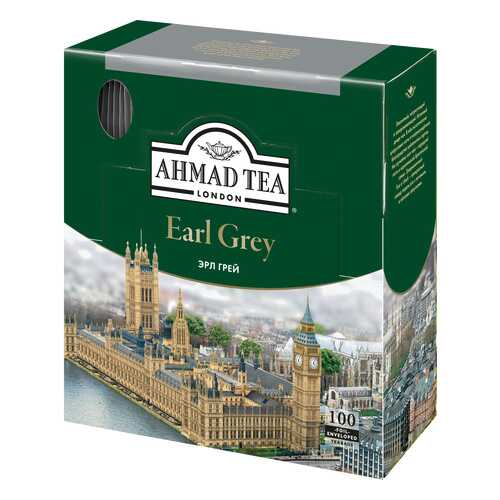 Чай черный Ahmad Tea earl grey 100 пакетиков в ЕКА