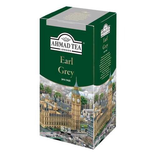 Чай черный Ahmad Tea earl grey со вкусом и ароматом бергамота 25 пакетиков в ЕКА