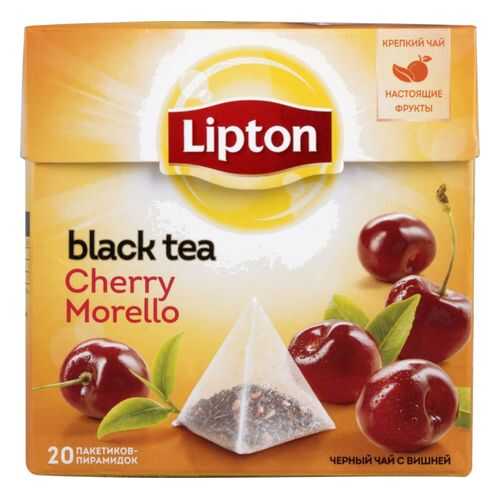 Чай черный Lipton cherry morello 20 пакетиков в ЕКА