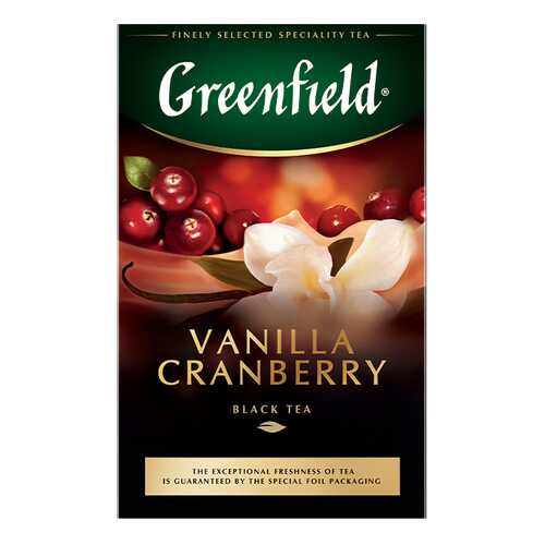 Чай черный листовой Greenfield Vanilla Cranberry 100 г в ЕКА