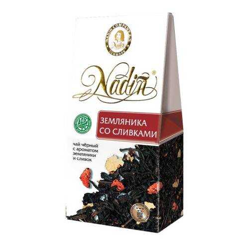 Чай черный листовой Nadin клубника со сливками 50 г в ЕКА