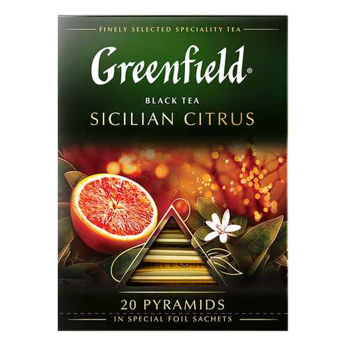 Чай черный в пирамидках Greenfield Sicilian Citrus 20 пакетиков в ЕКА