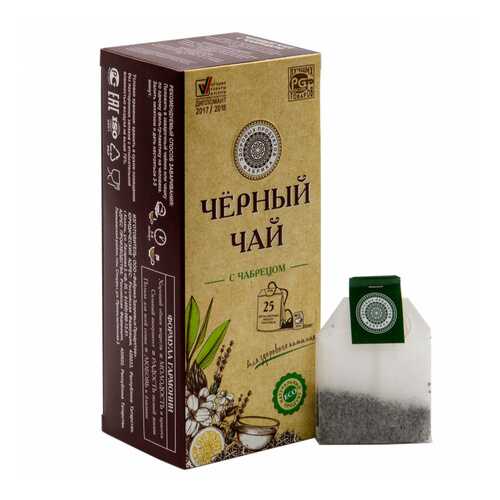 Чай Фабрика Здоровых Продуктов Черный чай с чабрецом, 25 пакетиков в ЕКА