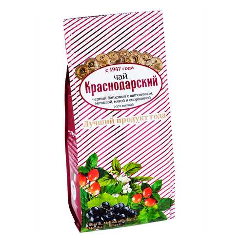 Чай Краснодарский С шиповником, мелиссой, мятой и смородиной черный листовой 100 г в ЕКА