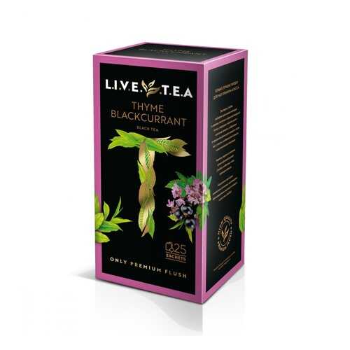 Чай Live Tea Thyme & Blackcurrant черный с чабрецом и черной смородиной 25 пакетиков в ЕКА