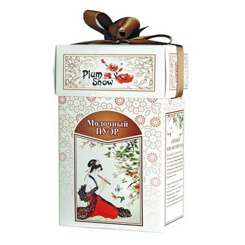 Чай Plum Snow Молочный Пуэр, чёрный листовой, 100 гр в ЕКА