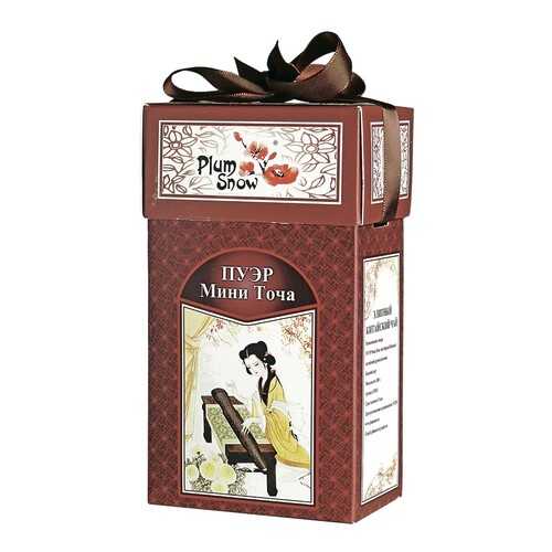 Чай Plum Snow Пуэр Мини Точа, чёрный листовой, 100 гр в ЕКА