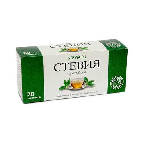 Чай Stevia.ru Стевия, в чайных фильтр-пакетиках, 20 пакетиков в ЕКА