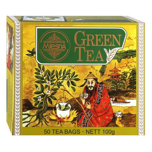 Чай зеленый Mlesna Green Tea, 50 пак*2г Шри-Ланка в ЕКА