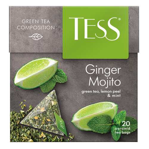 Чай зеленый в пирамидках Tess Ginger Mojito 20 пакетиков в ЕКА