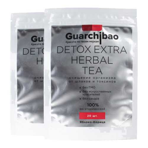 GUARCHIBAO DETOX EXTRA HERBAL TEA набор из 2 упаковок чая для детокса Яблоко-Корица в ЕКА