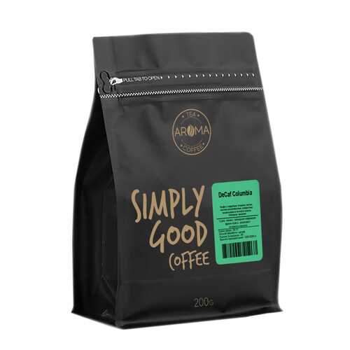 Кофе Aroma DeCaf Columbia, без кофеина, арабика в зёрнах, 200 гр в ЕКА