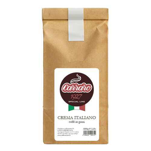 Кофе Carraro crema italiano зерновой 1 кг в ЕКА