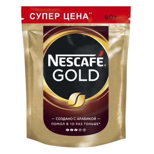 Кофе растворимый Nescafe gold пакет 40 г в ЕКА