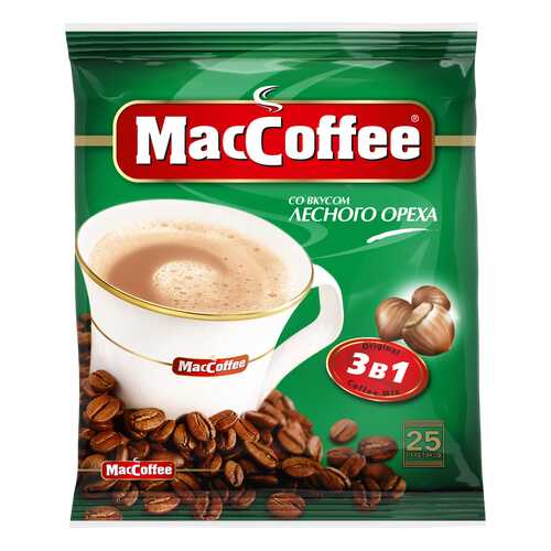 Напиток кофейный растворимый 3в1 MacCoffee Лесной Орех, м/уп 18г*25*20 (У) блок в ЕКА