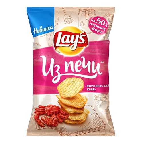 Чипсы Lays Из печи Королевский краб 85г в ЕКА