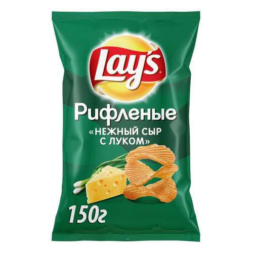 Картофельные чипсы Lays нежный сыр с луком 150 г в ЕКА