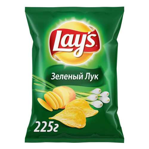Картофельные чипсы Lays зеленый лук 225 г в ЕКА