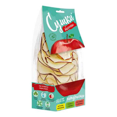 Чипсы фруктовые Биопродукты сушки из красного яблока 30 г в ЕКА