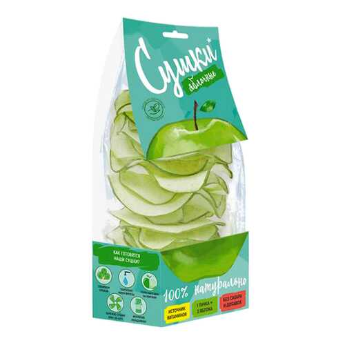 Чипсы фруктовые Биопродукты сушки из зеленого яблока 30 г в ЕКА