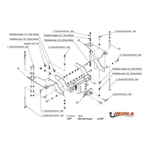 Imiola Фаркоп ГАЗ 2310 Соболь, ГАЗ 2217 Баргузин фургон 2007- фланцевое крепление (с элект в ЕКА