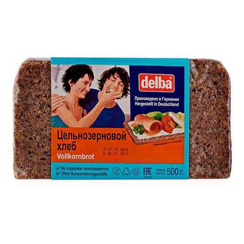 Хлеб Delba цельнозерновой, длинный брикет, 500 гр. в ЕКА