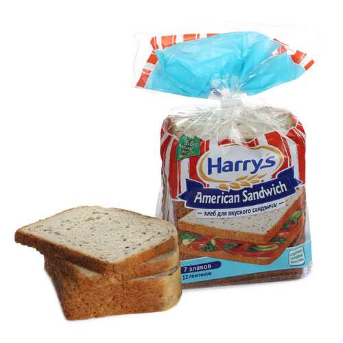 Хлеб Harrys американский сэндвич пшенично-ржаной 7 злаков 470 г в ЕКА