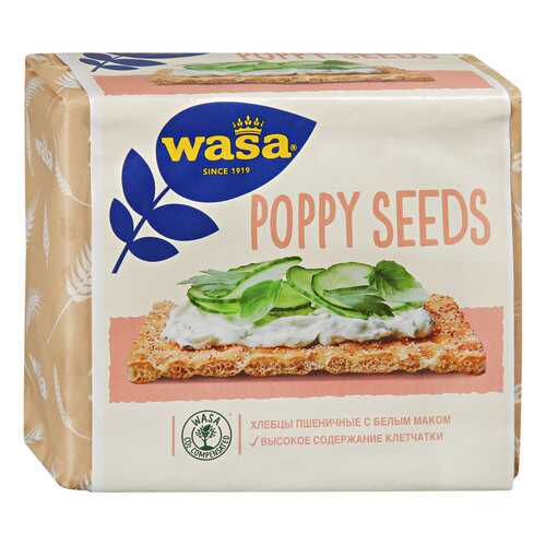 Хлебцы Wasa Poppy Seeds пшеничные с белым маком 240 г в ЕКА