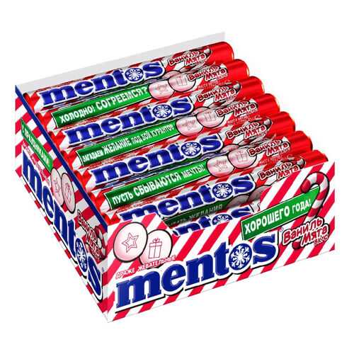 Драже Mentos ваниль, мята жевательное 21*37 г в ЕКА
