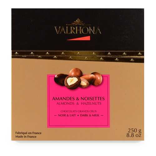 Драже Valrhona Ассорти из фундука и миндаля в молочном и горьком шоколаде, 250г Франция в ЕКА