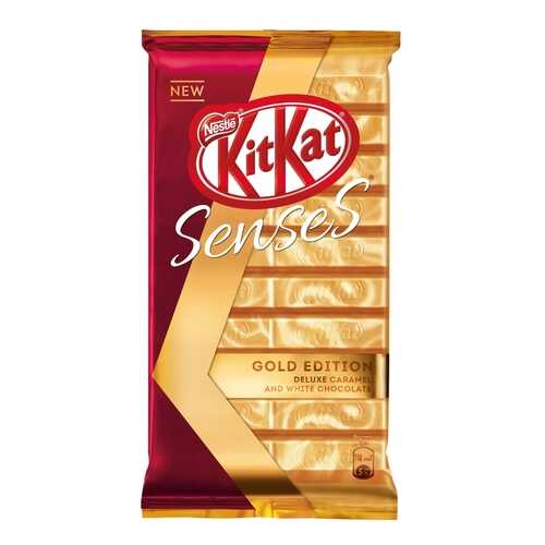 Карамельный белый и молочный шоколад KitKat Senses Gold Edition Deluxe Caramel 112 г в ЕКА