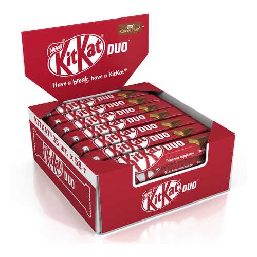 Молочный шоколад Kit Kat с хрустящей вафлей 35 штук по 58 г в ЕКА