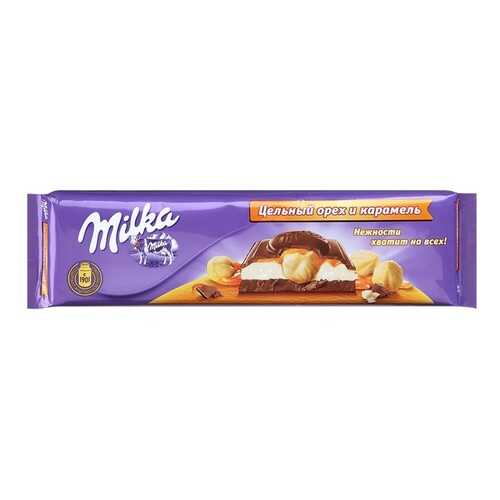 Шоколад молочный Milka цельный орех и карамель 300 г в ЕКА