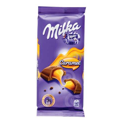 Шоколад молочный Milka с карамельной начинкой 90 г в ЕКА