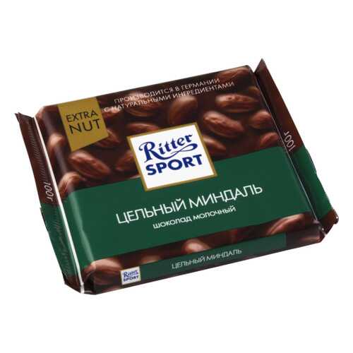 Шоколад молочный Ritter Sport extra nut цельный миндаль 100 г в ЕКА