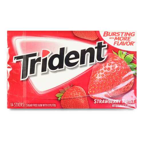 Жевательная резинка TRIDENT Strawberry Twist, 18 пластинок США в ЕКА