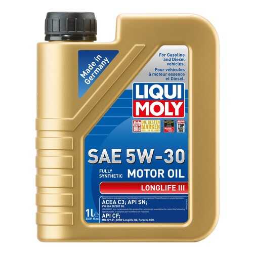 Масло Моторное Liqui Moly Longlife Iii 5w-30, 1l Liqui moly арт. 20820 в ЕКА