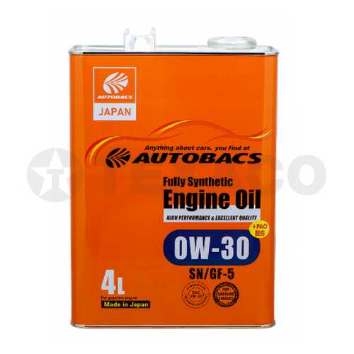 Моторное масло AUTOBACS FS 0W30 SN/GF-5+PAO (комплект) в ЕКА