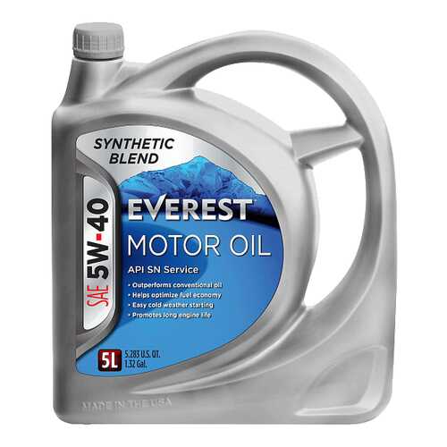 Моторное масло Everest Synthetic Blend 5W-40 5л в ЕКА