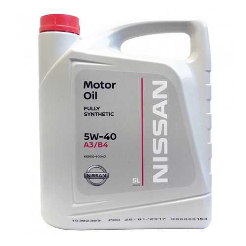 Моторное масло Nissan Fully synthetic 5w-40 5л в ЕКА