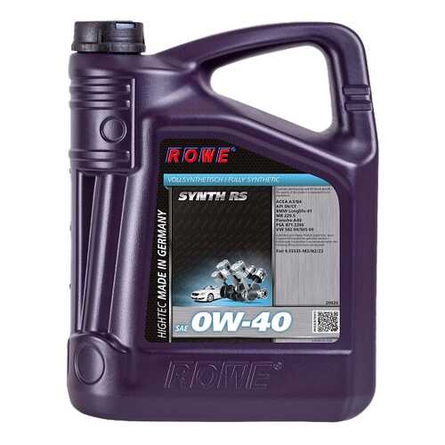 Моторное масло Rowe Hightec Synt RS SAE 0W-40 5л в ЕКА