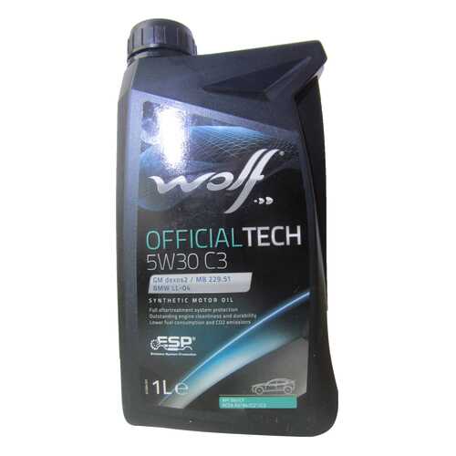 Моторное масло wolf Official Tech C3 5W-30 1л в ЕКА