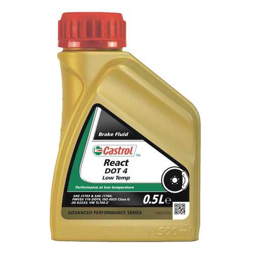 Тормозная жидкость Castrol React DOT 4 Low Temp 0.5л 1581B4 в ЕКА