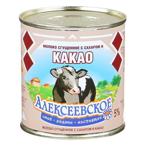 Молоко Алексеевское сгущенное 5% с сахаром и какао 380 г в ЕКА