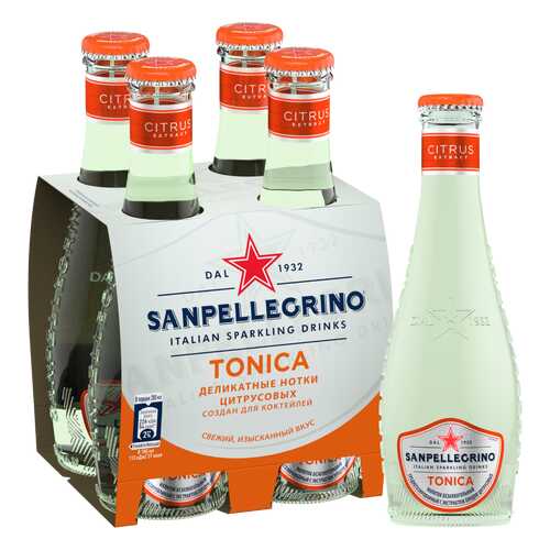 Напиток безалкогольный газированный S.Pellegrino Tonica Citrus, 4 шт по 0,20л в ЕКА