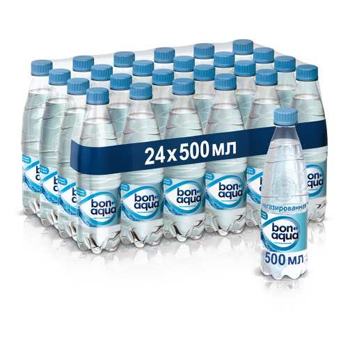 Вода Bonaqua чистая питьевая негазированная пластик 0.5 л 24 штуки в упаковке в ЕКА